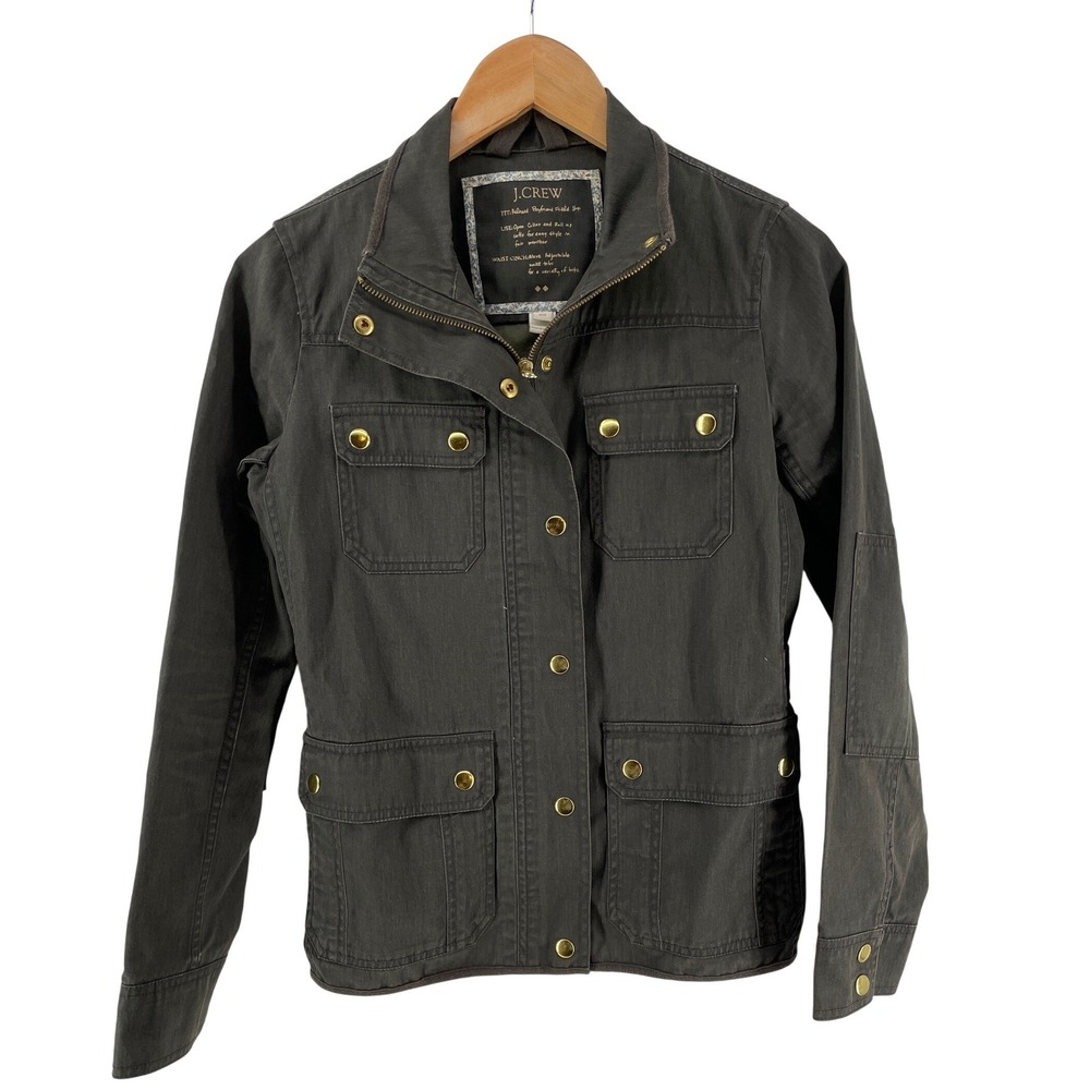 J.Crew Relaxed Boyfriend Field Jacket Womens XS Brown Utility Military‎